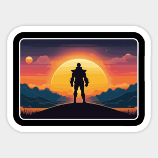 "Battlegrounds of the Heart: A Sunset Celebration of Triumph" Sticker